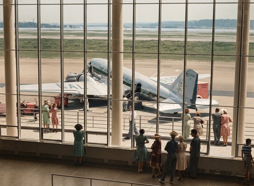 AVI30COU Affiche d’un avion de ligne à Washington en 1941
