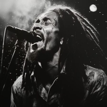 Affiche noir et blanc de Bob Marley