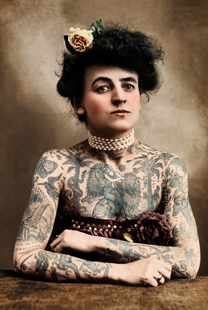 Maud Stevens, la première femme tatouée en 1907